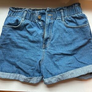 High waisted jean shorts